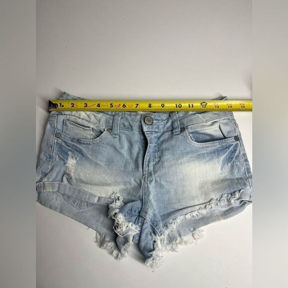 Blue Asphalt Jeans Distressed Ripped Booty Raw Hem Size 3 - Picture 5 of 8